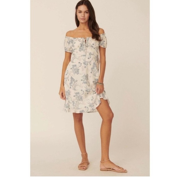 Promesa Flowers In The Wind Mini Smocked Baby Doll Dress Cream Orange FLORAL S - Picture 3 of 9